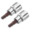2 шт. 3/8" Привод T35 T25 T15 T10 H7 Шестигранный Torx Битовая розетка Сталь S2 CR-V Гаечный ключ Трещотка Socket Wrench Длина 2" Ручные инструменты