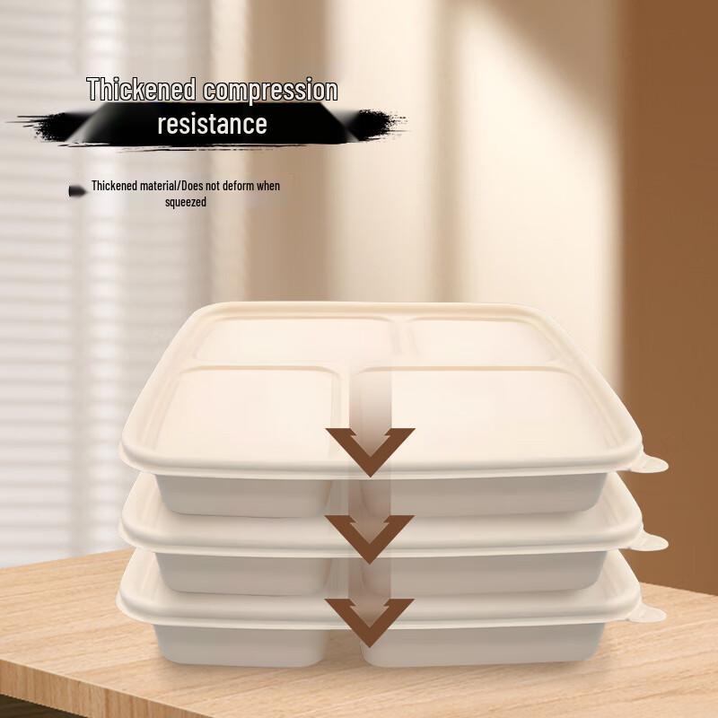 Eco-Friendly 4-Compartment Biodegradable Takeaway Containers