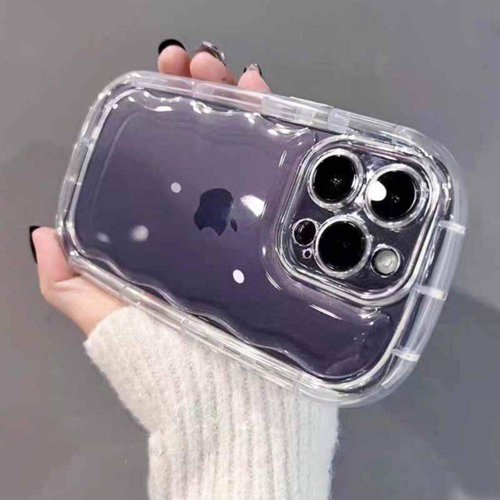 Роскошный прозрачный мыльный мягкий чехол для телефона для iPhone 17 Air 16 15 14 13 12 11 Pro Max Plus 17 Pro Защита камеры Подушка безопасности
