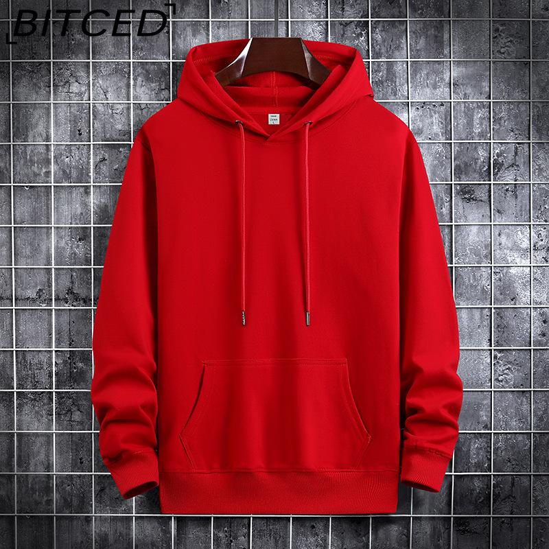 BITCED Осенняя тонкая толстовка с капюшоном и принтом, модная мужская повседневная удобная кофта-пуловер