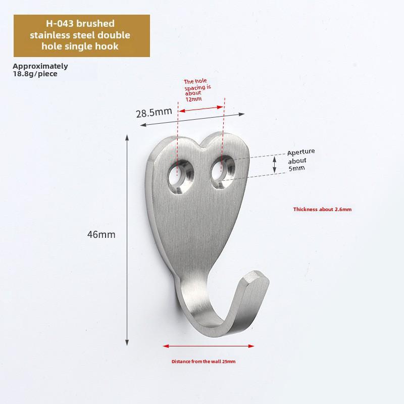 Black Stainless Steel Wall-Mounted Clothes Hook for Bathroom, Kitchen, or Door