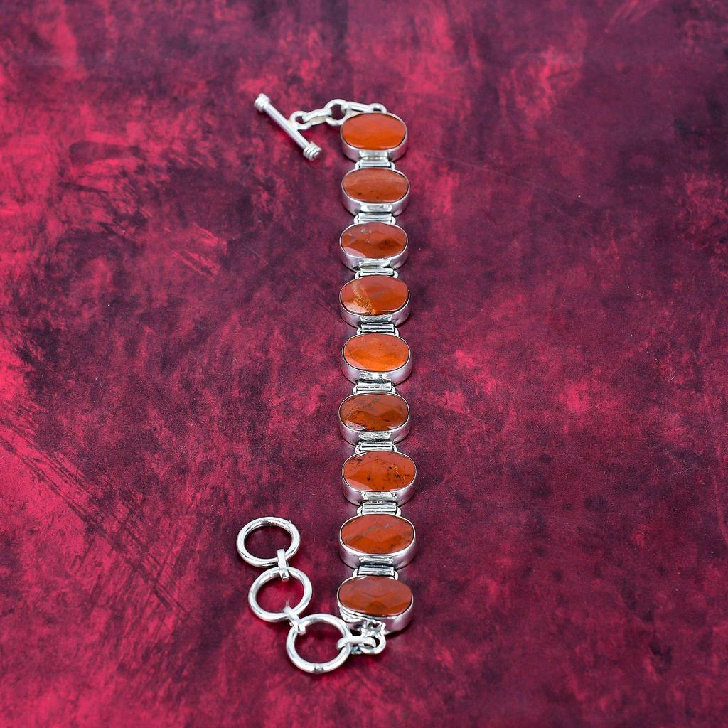 Mahogany Obsidian 925 Solid Sterling Silver Bracelet, Handmade Gemstone Bracelet Jewelry, Gifts For Wife Brand New Bracelet