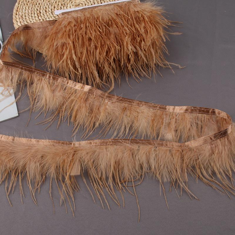 Ostrich Fur Turkey Feather Cloth Belt Diy Feather Handicraft Jewelry Clothing Luggage Decoration Material