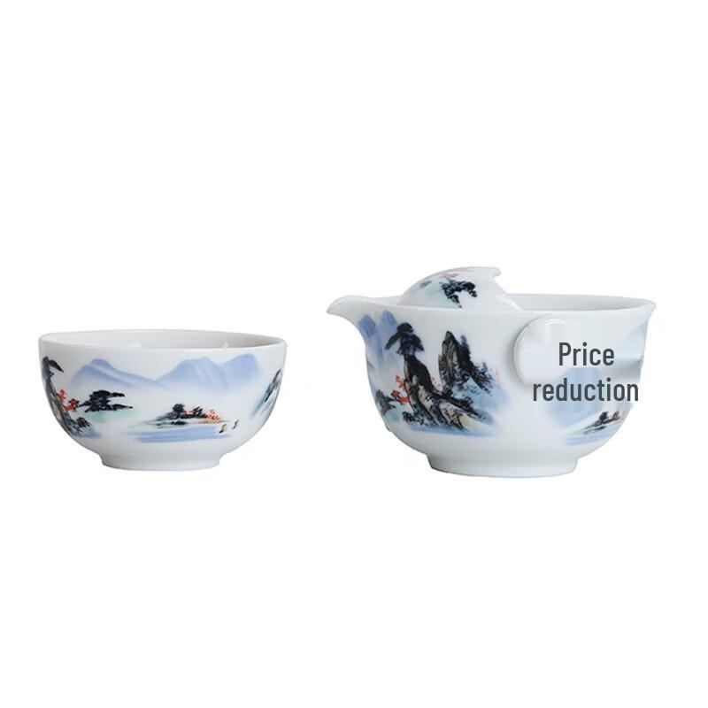 Blue and White Porcelain Travel Tea Set