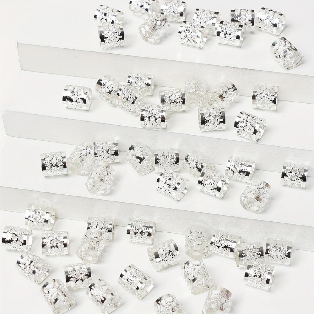 60pcs Dread Locks Hollow Out Hair Ring Metal Cuff Clips Hair Braid Tubes Dreadlocks Beads Men