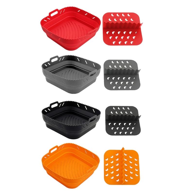 Air Fryers Silicone Basket Plate Square Reusable Air Fryers Cooking Accessories