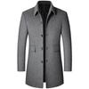 Winter Coat Men Autumn Solid Turn-Down Collar Wool Long Jacket for Men New Business Casual Keep Warm Outerwear