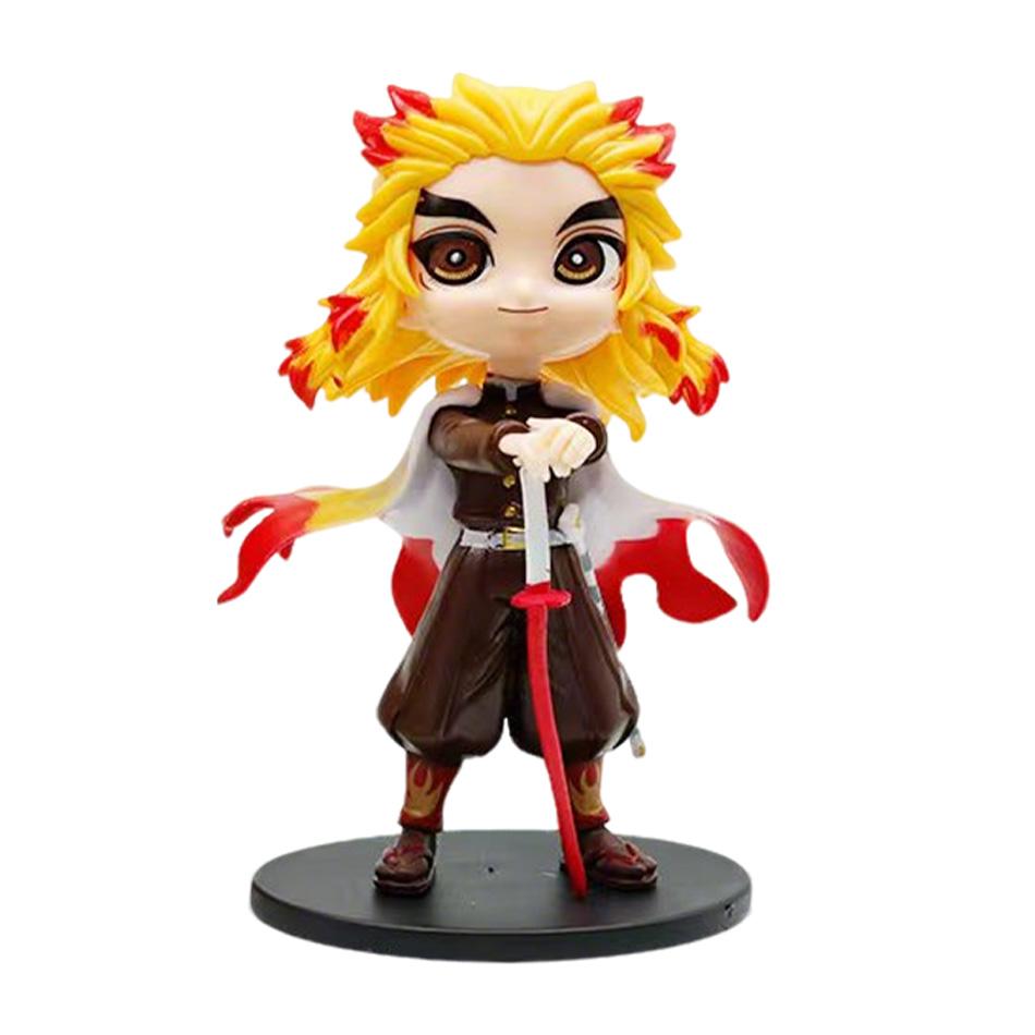 Demon Slayer 8Pcs/Set Q Version Figures Tanjiro Nezuko Rengoku Mitsuri PVC Collectible Model Toy Gift for Anime Fans