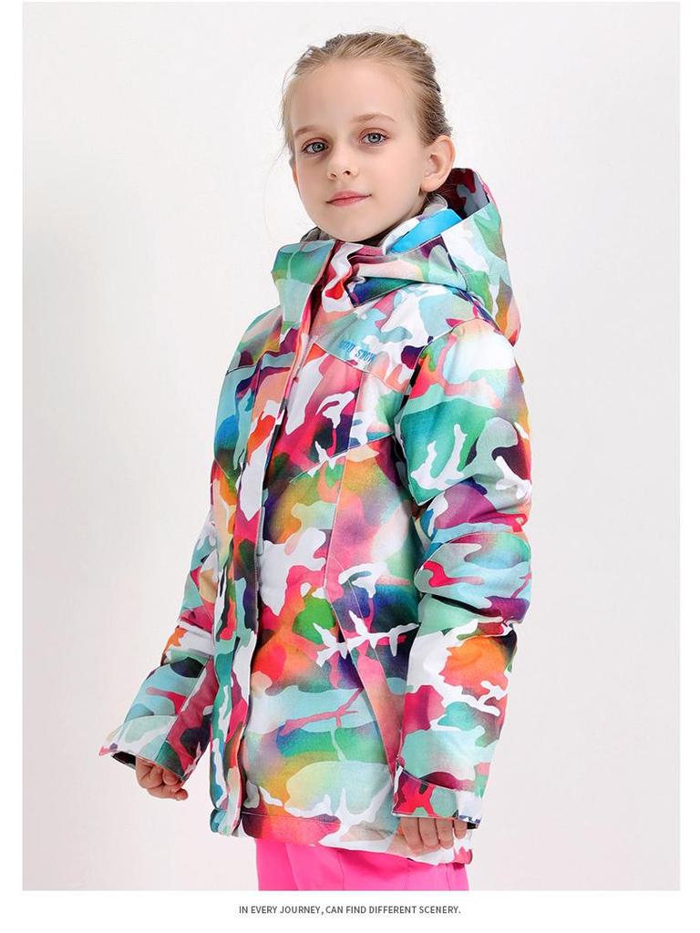 Детская ветрозащитная водонепроницаемая лыжная куртка Gsousnow - Теплый лыжный костюм для мальчиков и девочек для улицы