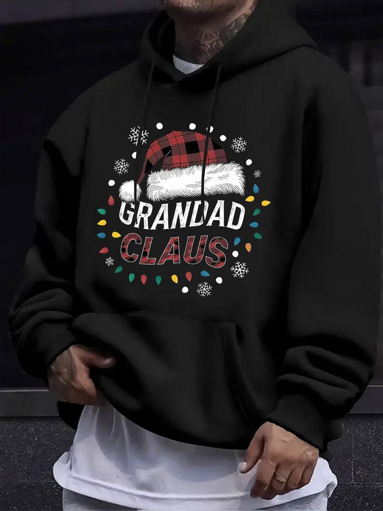 Унисекс худи в американском/европейском стиле, осенне-зимняя толстовка с длинным рукавом и принтом, худи с забавным принтом Санта-Клауса, праздничное причудливое At