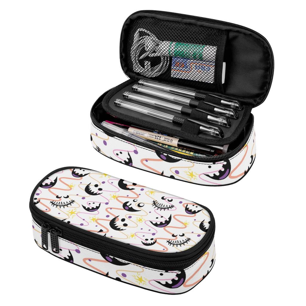 Pencil Pouch Practical Durable 300D Polyester Smooth Zipper with Main Compartment Mesh Pocket and Pen Slots for Everyday Study