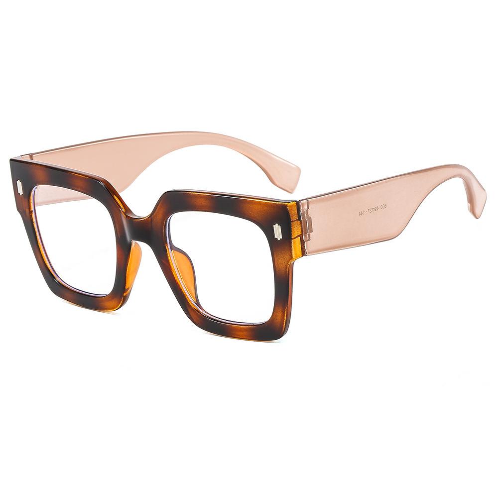 3Pcs Rice Nails Big Frame Clear Lens Glasses Oversize Square Myopia Nerd Spectacles Degree