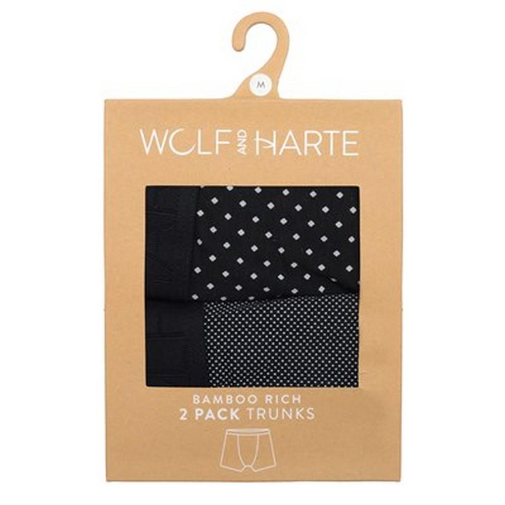 Wolf & Harte Mens Bamboo Rich Пятнистые шорты-боксеры (Пакет из 2)