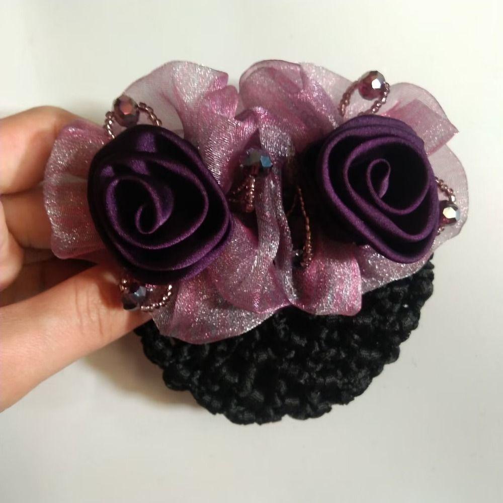 Crystal Women Hairpins Headdress Professional Headdress Jewelry Bun Net Snood  Gift