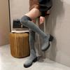 Fashion Elegant Heeled Platform Round Toe Women's Thigh High Boots Spring Autumn Chic Elastic Ladies Sock Above Over The Knee Shoes Sale