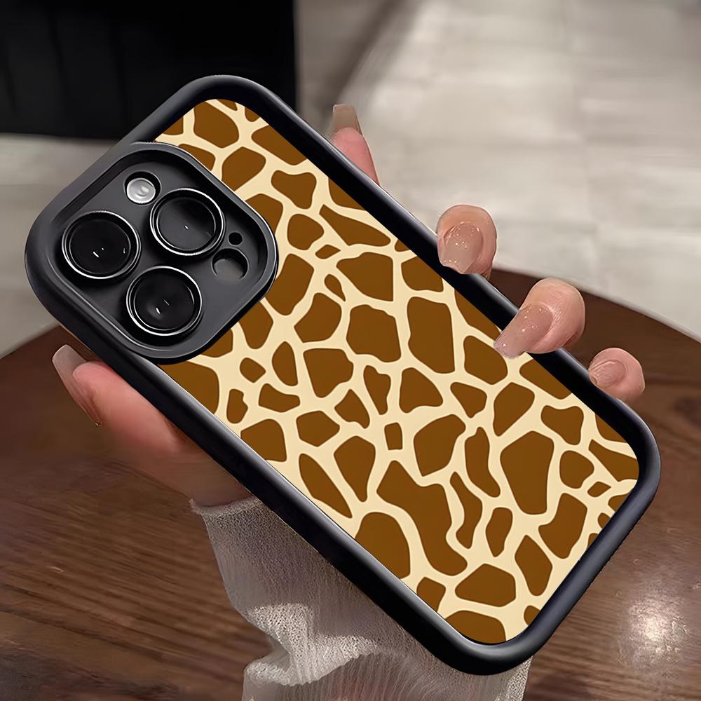 Милый Чехол для Телефона с Жирафом Для IPhone 17 Pro Max 15 Pro 16 14 Plus 12 13 Mini 11 Pro Ударопрочный Мягкий Чехол