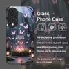 Красивая чехол-книжка из закаленного стекла с принтом «Лесная бабочка» для Huawei Honor 200 Lite 100 Pro 90 GT Magic 7 6 X8 X9