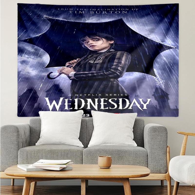 Wednes-day Gothic Family Reunion Tapestry Hanging for Bedroom,Livingroom, Playroom,Decor Art Room Wall Tapestry Holiday and Birthday Gifts