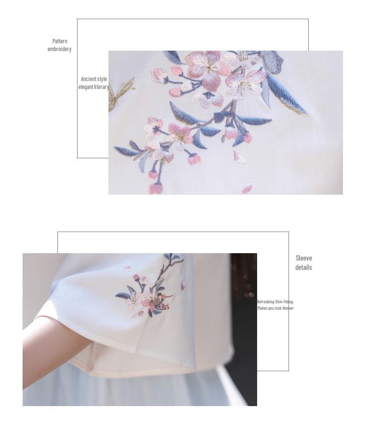 Китайский ретро вышитый танский костюм ханьфу с воротником-стойкой