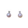 Princess Style Natural Freshwater Pearl Stud Earrings for Women Vintage Zircon Earrings 911 Silver Needle Versatile High-End Earrings INS