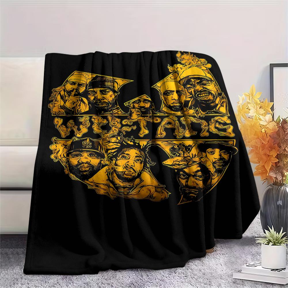 1 шт. Фланелевое одеяло с принтом Wu-Tang Clan, Высокое качество, Для всех сезонов, Декор для дома, Тепло и уют, Идеально для рождественских подарков