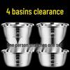 set of 4 extra-thick 304 stainless steel basins