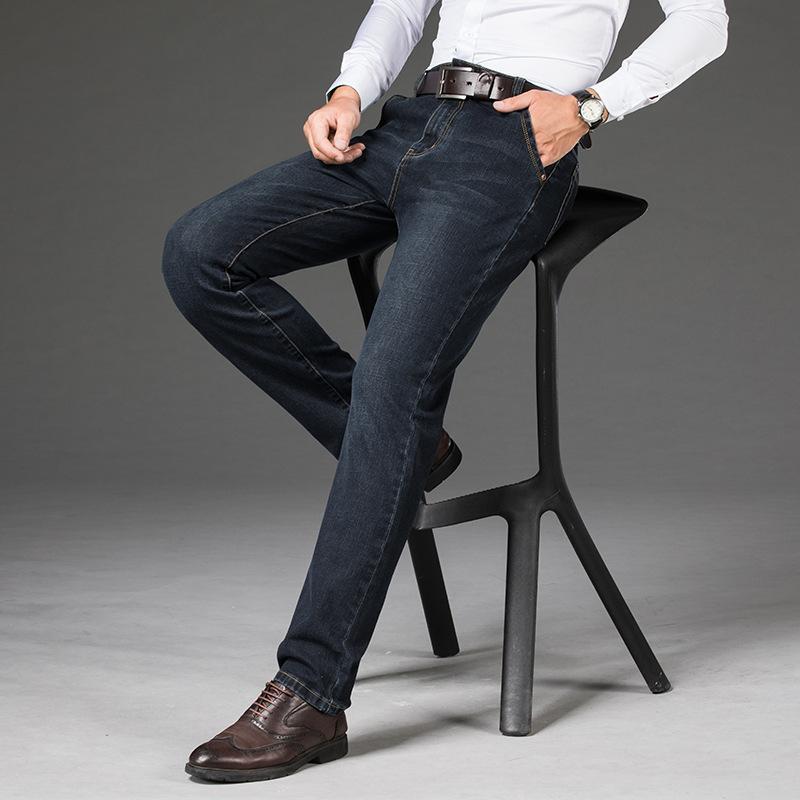 2024 Autumn And Winter Plus Fat Men'S Jeans With Plush And Thick Oversized Men'S Pants, Casual Elastic Pants