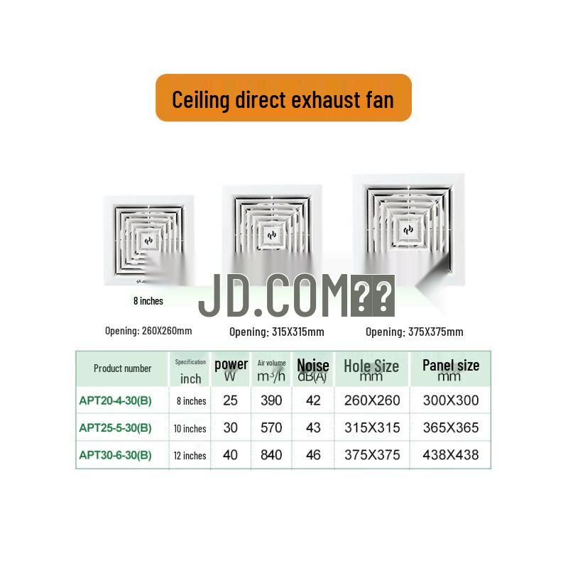 JINLING 12-inch Ceiling Exhaust Fan
