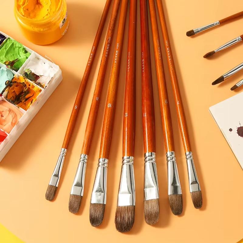 JOWOART 6 шт. Кисти для акварели Weasel Hair, специальная ручка для рисования кистью Joint Art, акриловая ручка для рисования гуашью для детей и начинающих, набор красок, материалы