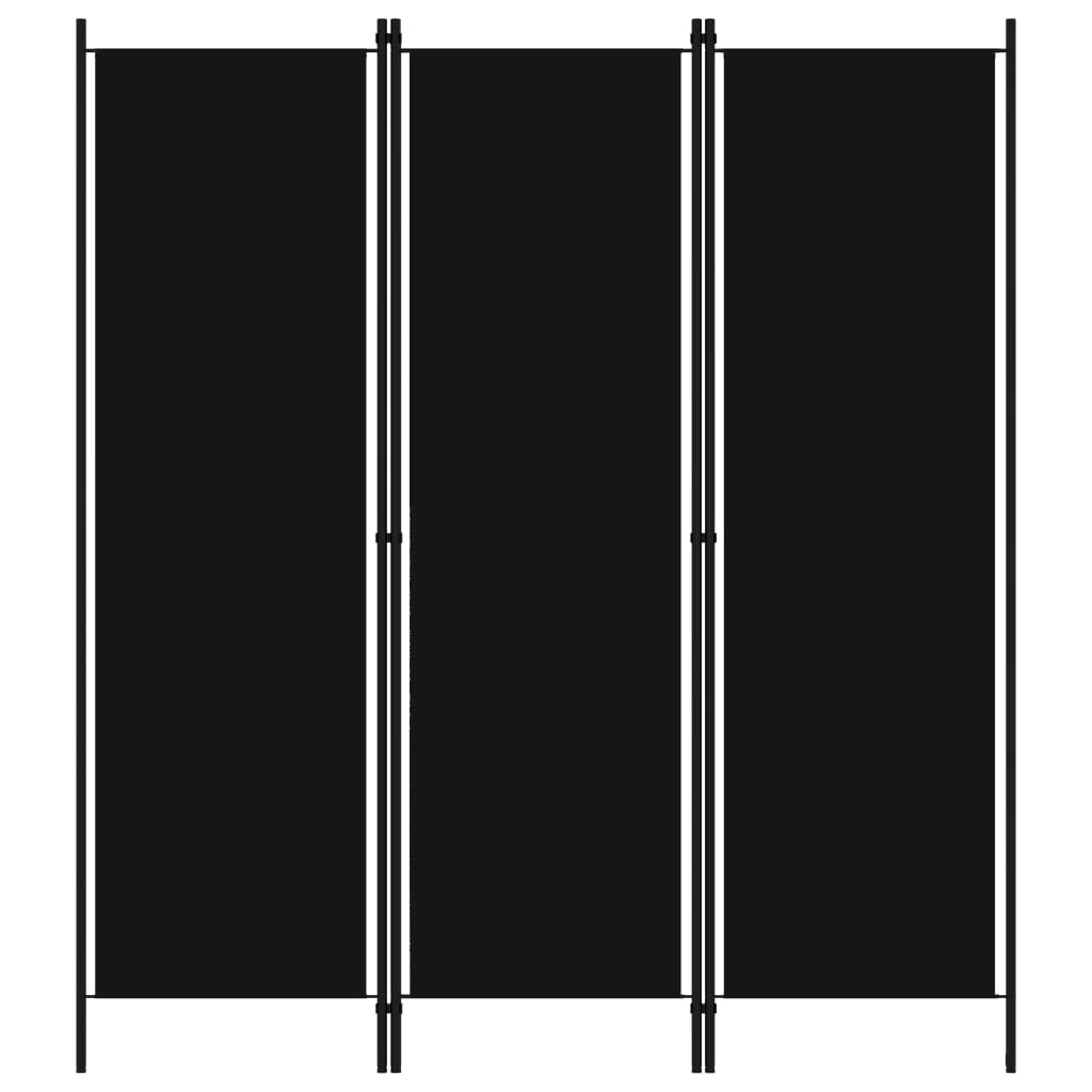 3 Piece Room Divider Black 150x180 cm