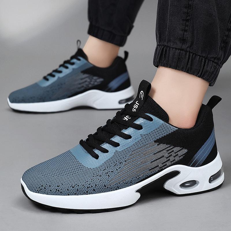 Men's Shoes Summer Proofing Air Cushion Soft Sole Sports Shoes Flying Knit Shoes Men