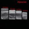 20 Pcs Plastic Transparent Matte Waterproof Zipper Storage Packaging Bag Reclosable Pouches