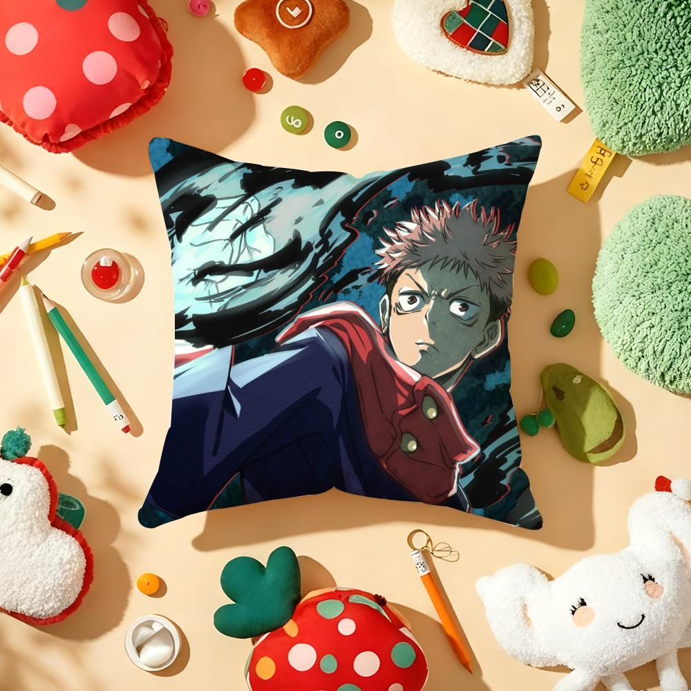 JJujutsu Kaisen Ryomen SukunaS Cushion Cover Plush Fabric Soft DoubleSided Printed Sofa Warm Winter Home Gift Pillow Cover