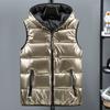 Women Winter Hooded Vest Coat Fashion Glossy Down Cotton Sleeveless Jacket Female Thicken Warm Winter Vest
