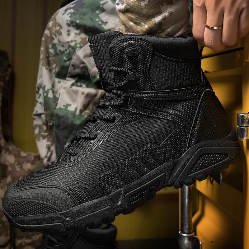 2025 большой размер дышащие тактические ботинки спецназ для улицы, для пешего туризма, для тренировок, боевые ботинки, тактические ботинки с высоким берцем