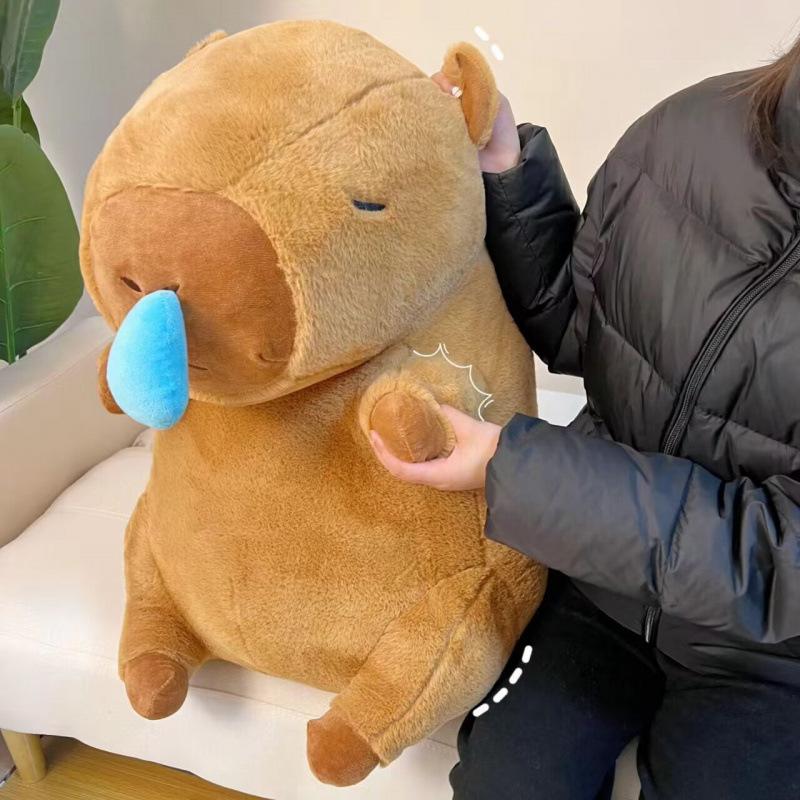 Kapibara Doll Oversized Giant Fat Version Capybara Doll Bar Plush Toy Runny Nose Doll