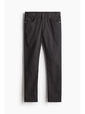Брюки HM slim Fit из хлопкового твила темно-серого цвета 1074402003