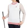 Женский пуловер Munsingwear MGWWJL81 WH00 (белый) Вязаный жилет стрейч с разными тканями спереди и сзади, легкий, картонной вязки, для гольфа