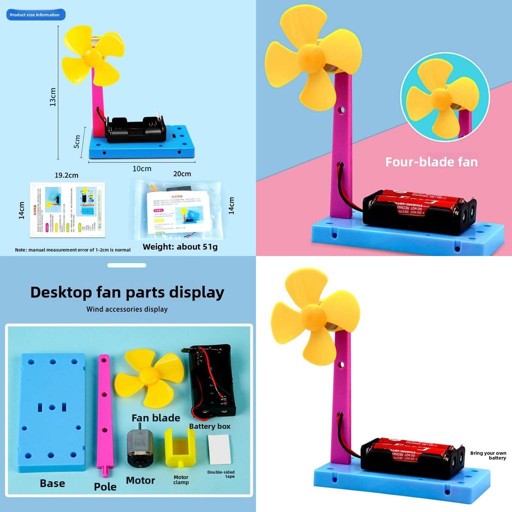 Научный эксперимент Сделай сам Настольный вентилятор из АБС-пластика Для детей STEM Образовательная игрушка