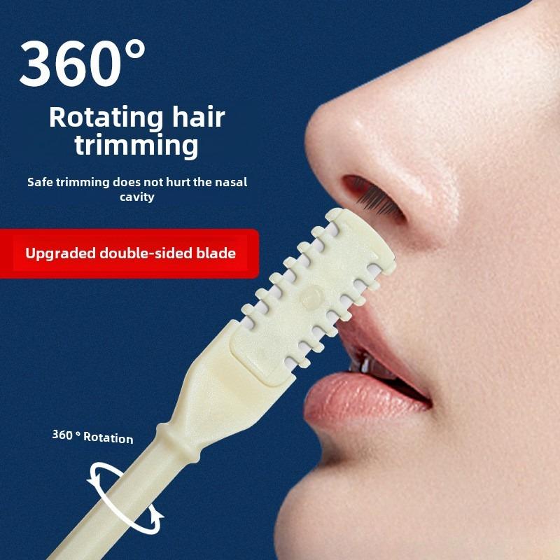 Бритва для удаления волос в носу Ручная очистка Специальный набор для бритья Мужской и женский инструмент для стрижки ноздрей с защитой от царапин Двойная головка