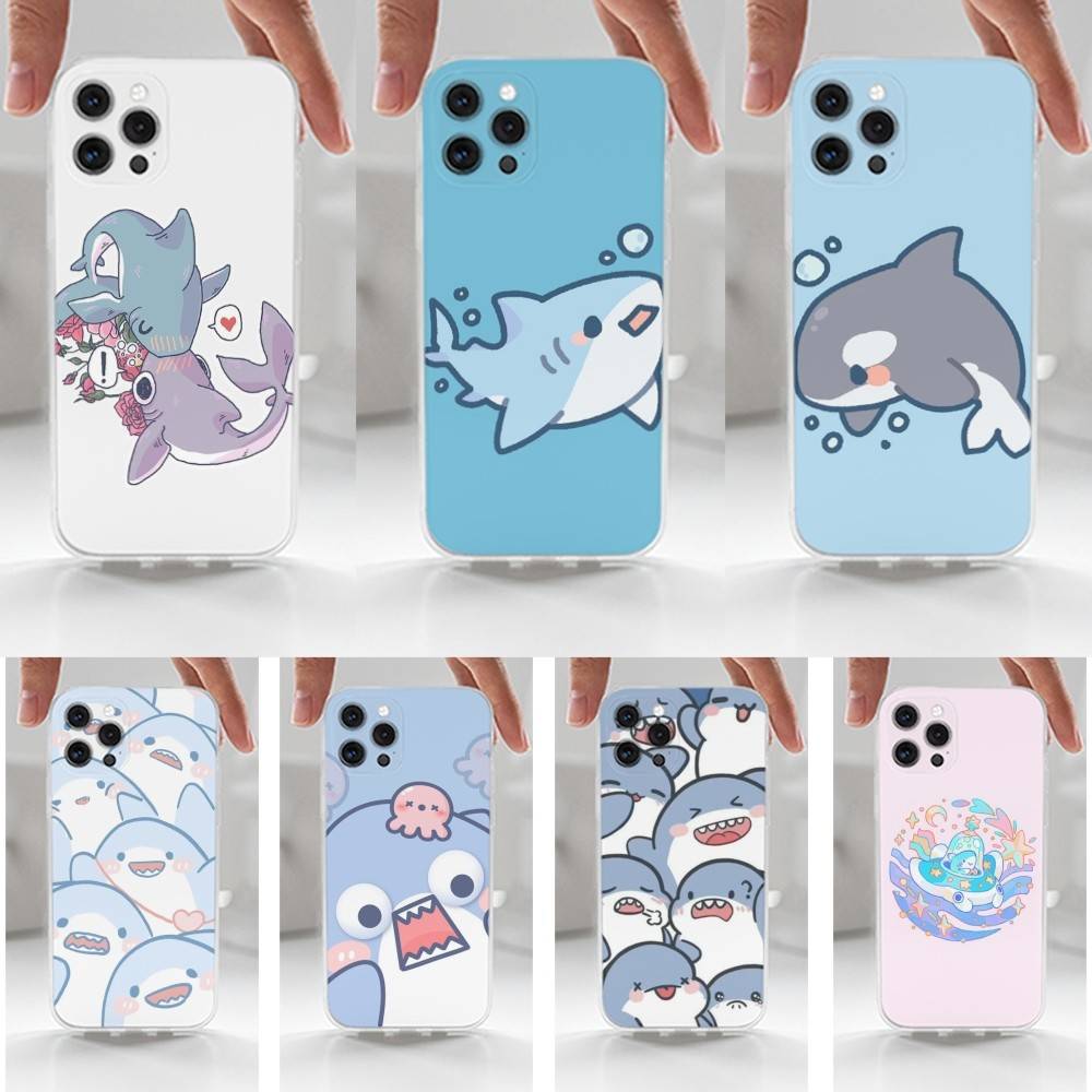 Cute S-Sharks-s Phone For iPhone 14,13,12,11,17,16,15,Pro,X,XS,XR,SE,Max,Plus,Mini Transparent Soft Cover