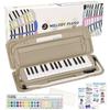 KC Kyoritz Keyboard Harmonica Melody Piano 32 Keys Sand Beige Name Sticker P3001-32K/SANDBEIGE [Do-Re-Mi Sticker, Cloth, Included]