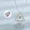 New 925 Sterling Silver Women Necklace Pendant Fashion Six-Pointed Star Beating Heart Clavicle Chain Jewelry Gift