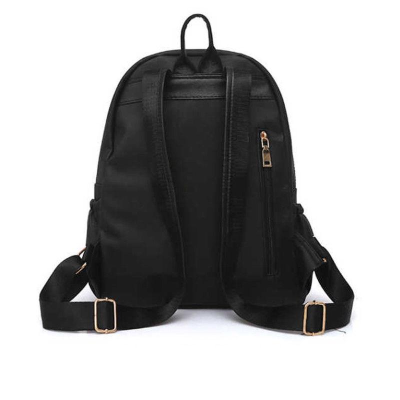 Casual Oxford Backpack Women Black Waterproof Nylon School Bags for Teenage Girls Travel Tote Backpa