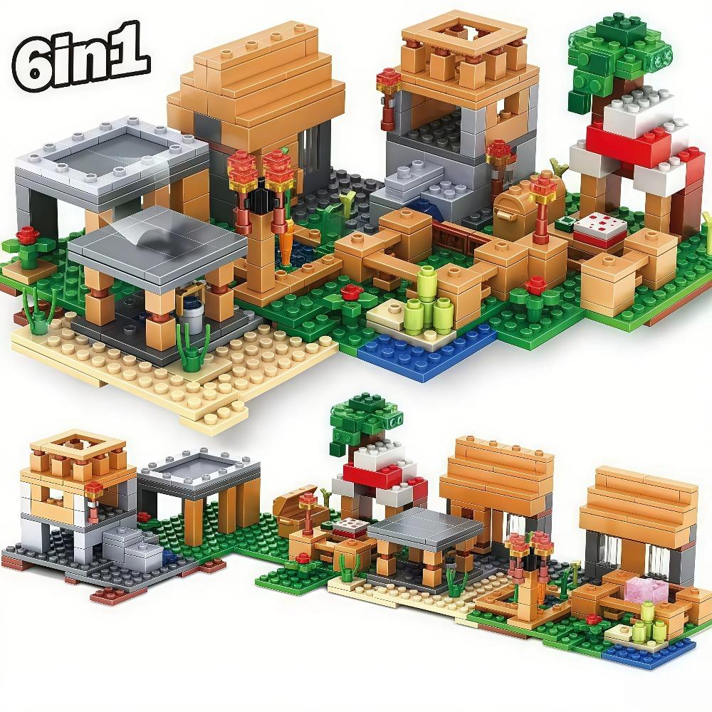 1000+ шт. Набор «Темный Дракон и Деревня» | Креативная игрушка для DIY | Декор и подарок для коллекционеров