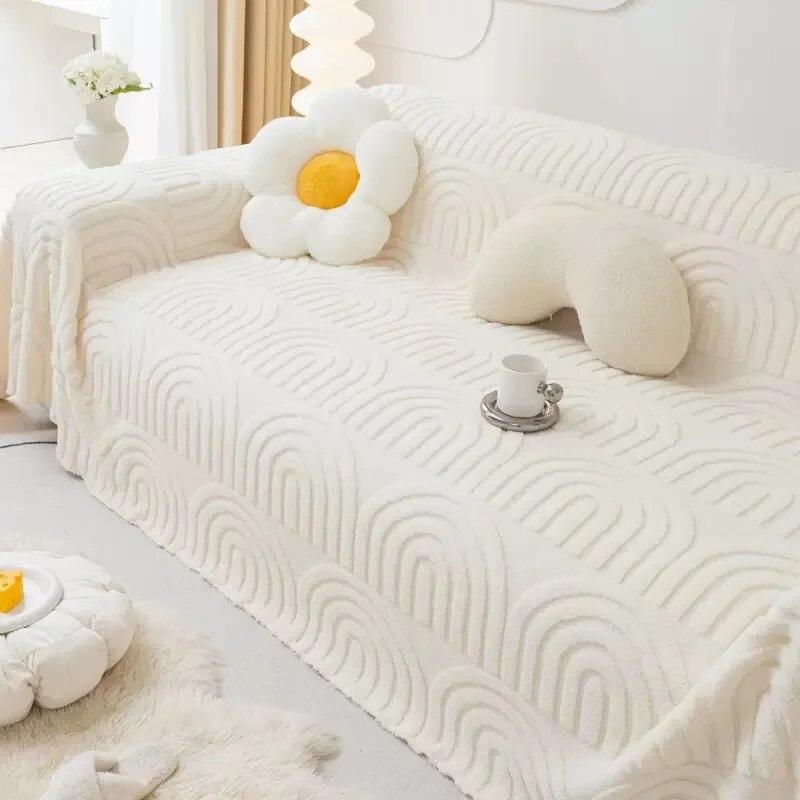 Winter Thicken Warm Sofa Towel Sofa Cover for Living Room Comfortable Plush Bed Blanket Sofa Towel Slipcover Furniture Protector