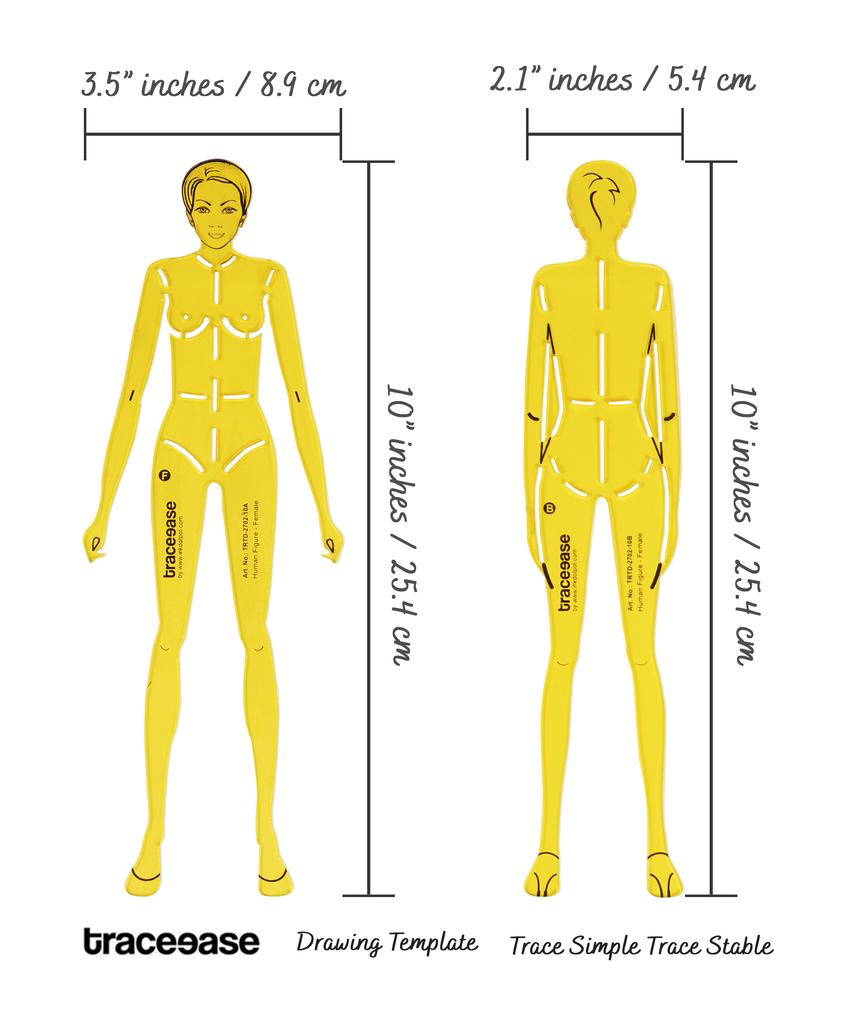 Traceease Шаблон женской человеческой фигуры, трафареты, инструменты для рисования модельера, 2 шт.