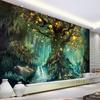 Фотообои 3D Романтические Фэнтези Лес Дерево Ручная Роспись Фрески Гостиная Телевизор Диван Дети Спальня Фон Обои Стены Бумаги