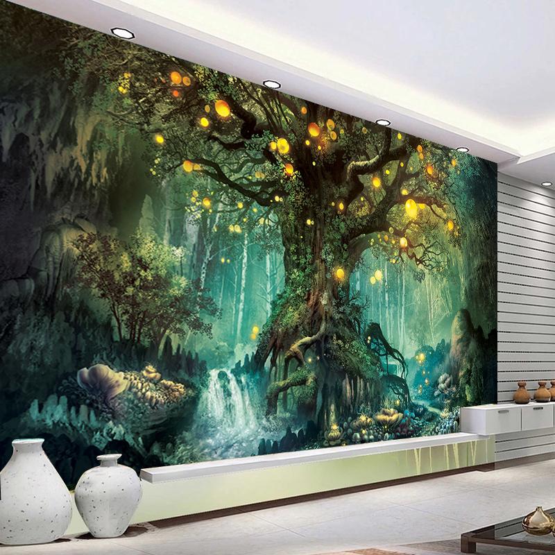 Фотообои 3D Романтические Фэнтези Лес Дерево Ручная Роспись Фрески Гостиная Телевизор Диван Дети Спальня Фон Обои Стены Бумаги