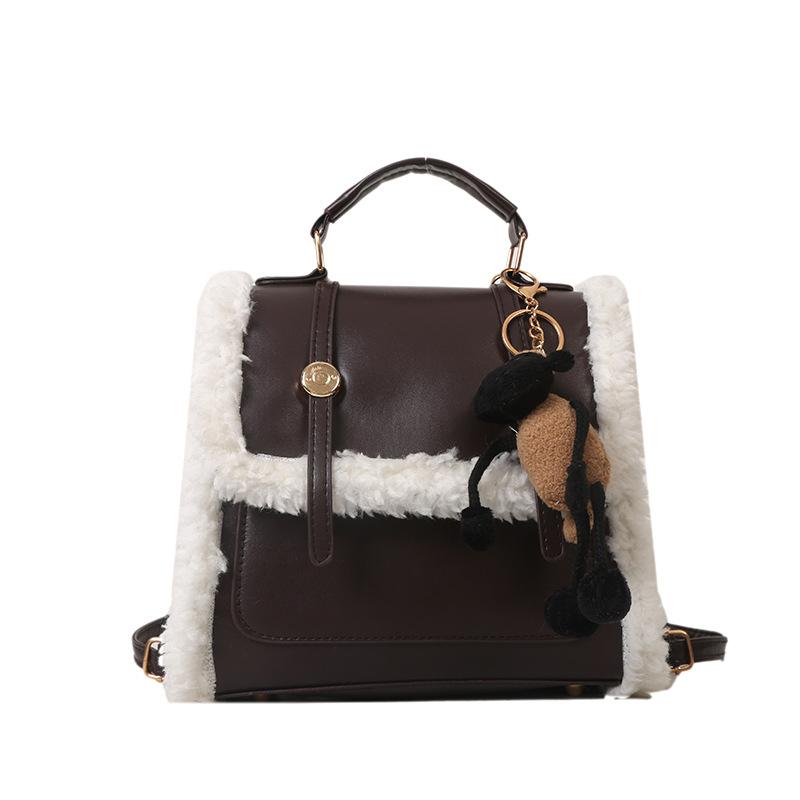 Рюкзак в стиле ретро для женщин, новый стиль, модная корейская плюшевая сумка, универсальная многофункциональная сумка